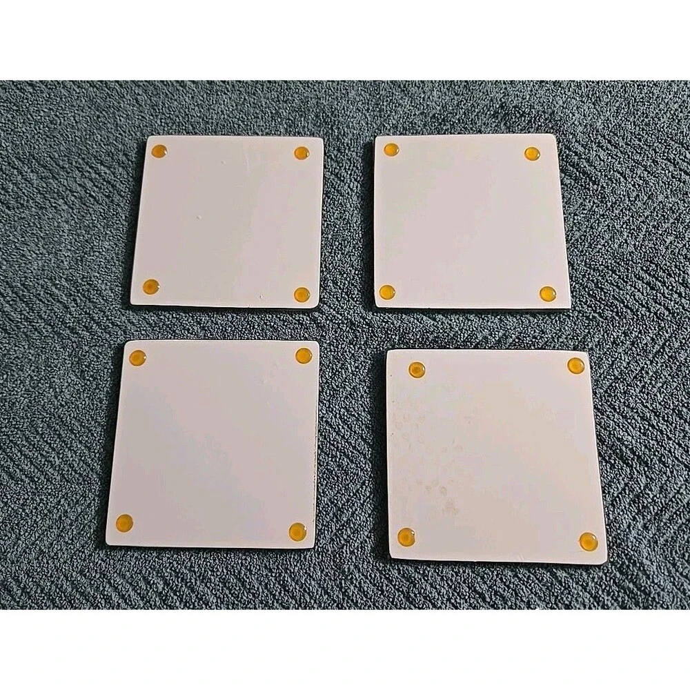 Set of 4Coasters Wine Bottles and Glass Grapes Themed Glass Back 4” X 4” Square